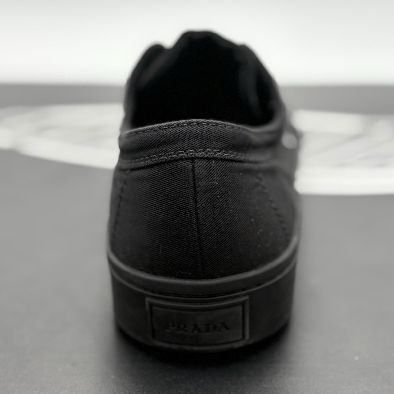 Size 9 UK (10 US) - Prada Gaberdine Wheel Low ' Black ' | GREAT CONDITION!