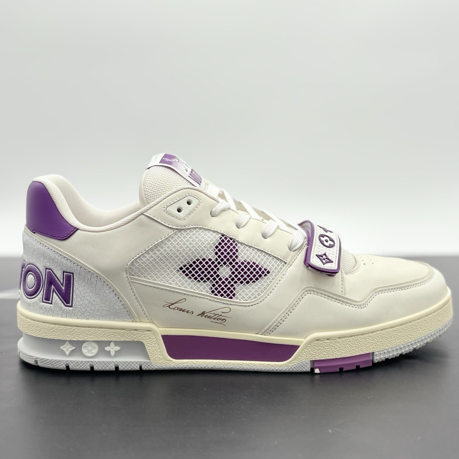 Size 12 LV (13-13.5 US) Louis Vuitton Strap Trainer ' Purple ' | SUPER CLEAN!