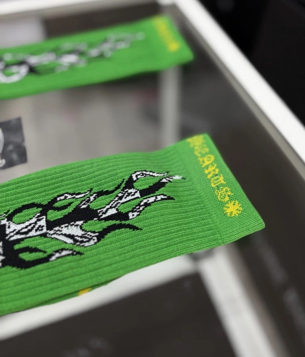 Size Small (4-6 US) - Chrome Hearts X Matty Boy Flame Socks ' Black ' | NEW!