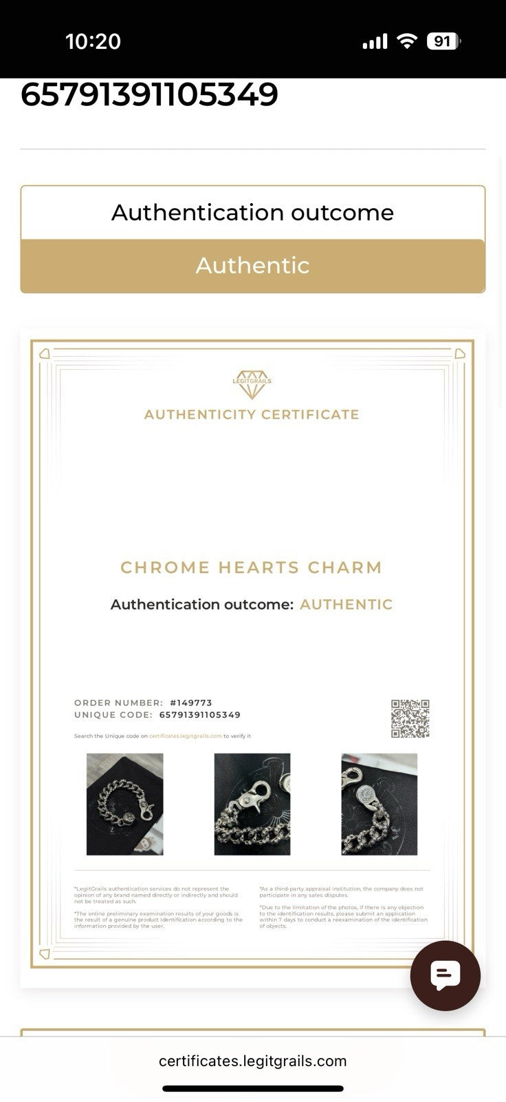 Chrome Hearts Bracelet | 925 Sterling Silver | Fancy Link | LOBSTER CLASP
