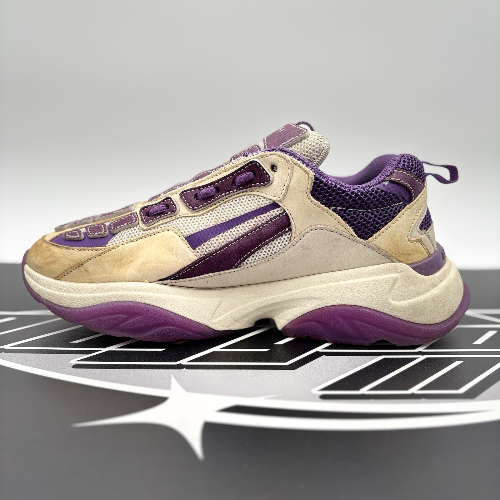 Size 42 (9 US) Amiri Bone Runner ' White, Beige, Purple '