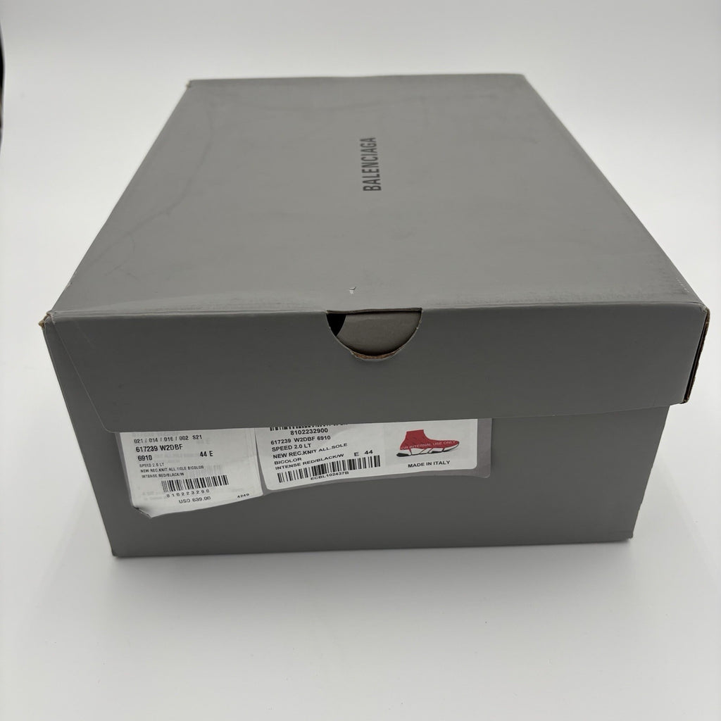 Size 44 (11 US) Balenciaga Speed 2.0 ' All Over Logo Intense Red ' | BRAND NEW!