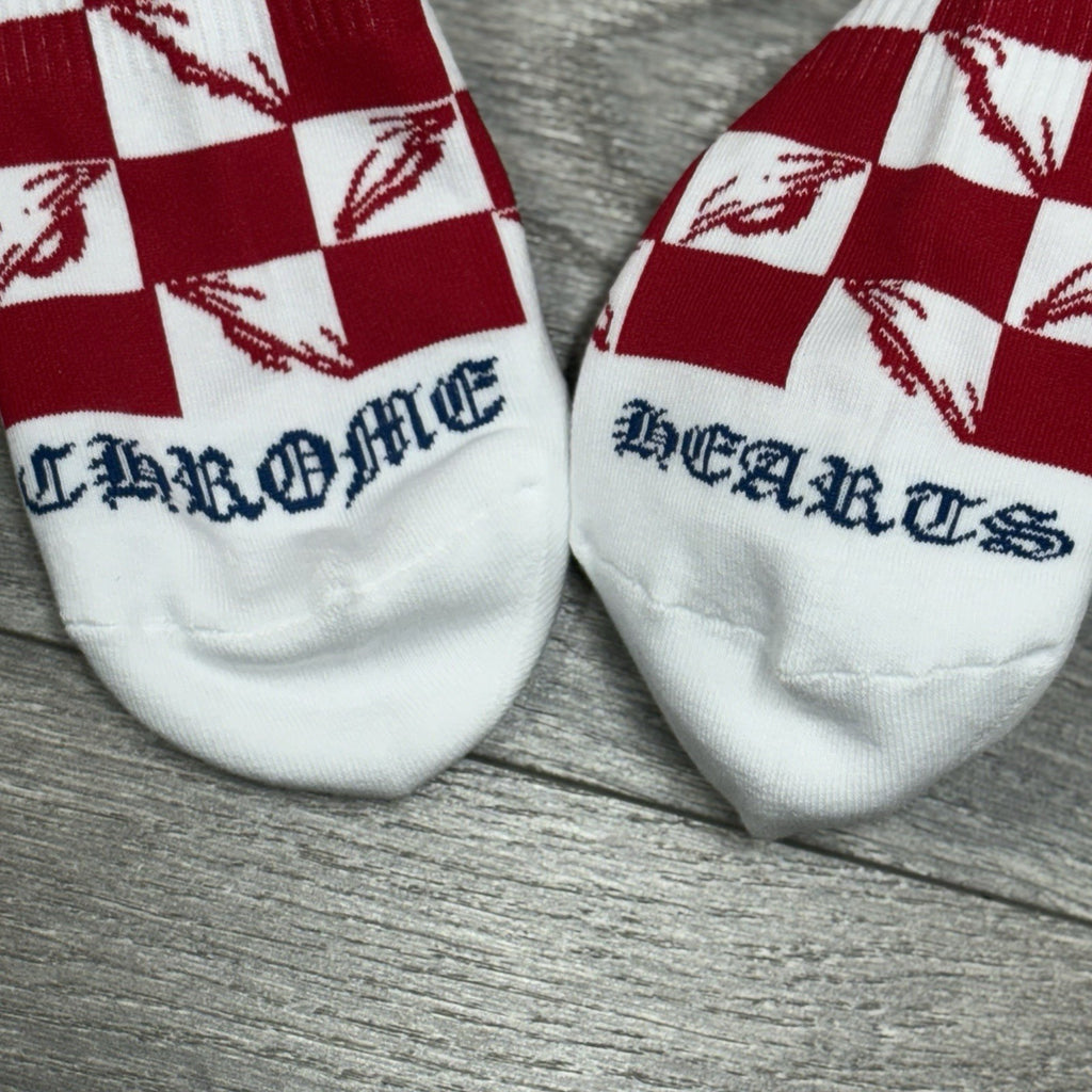 Size Large (9-13 US) - Chrome Hearts Matty Boy 99 Eye Socks ' Red ' | NEW!