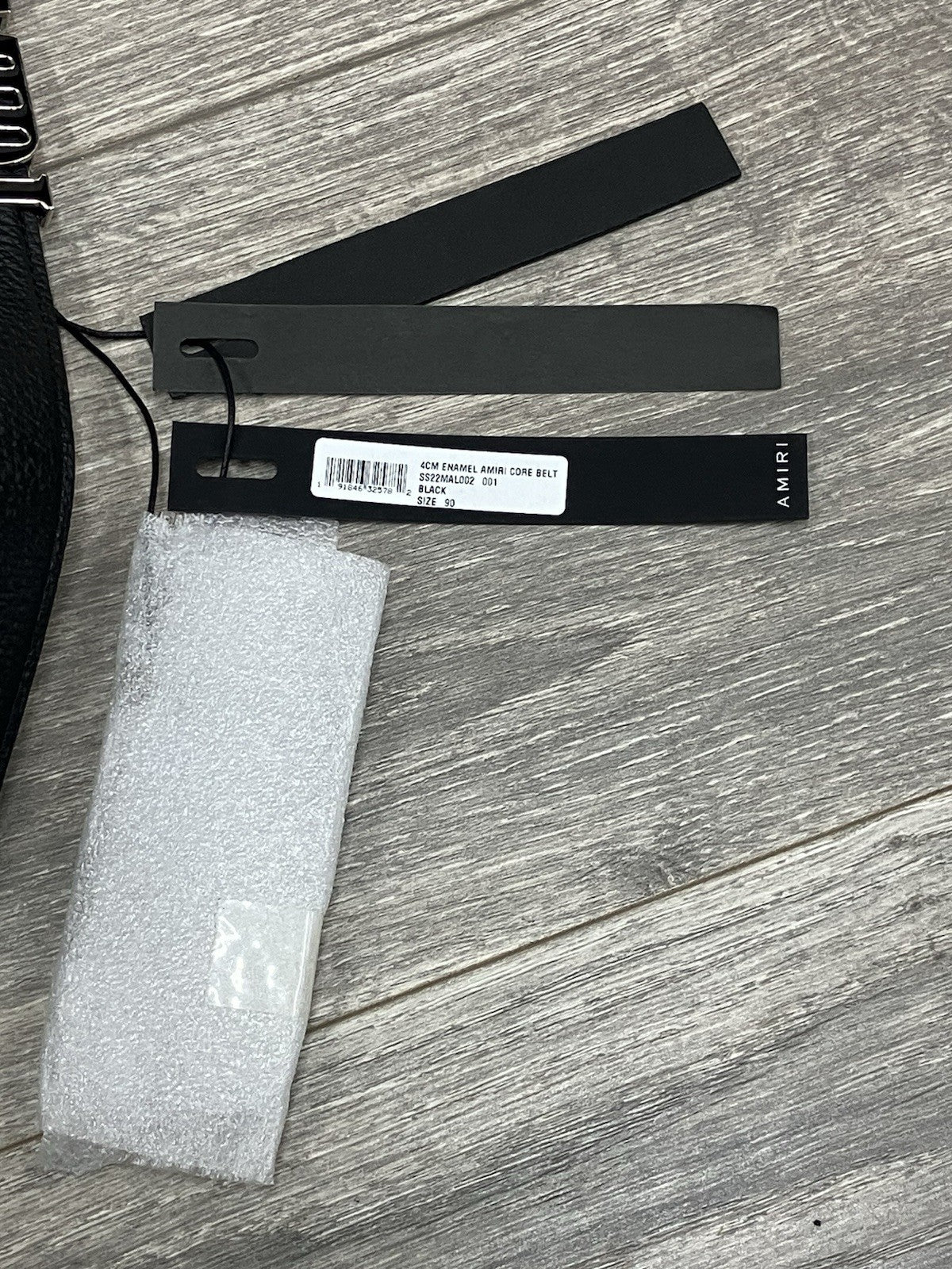 Amiri Core Logo Buckle ' Black/Black/Gold-Tone ' Belt | BRAND NEW! | SIZE 90