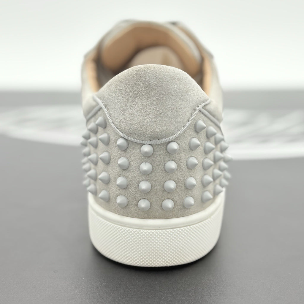 Size 45 (12 US) Christian Louboutin Suede Louis Spikes ' Grey ' | SUPER CLEAN!