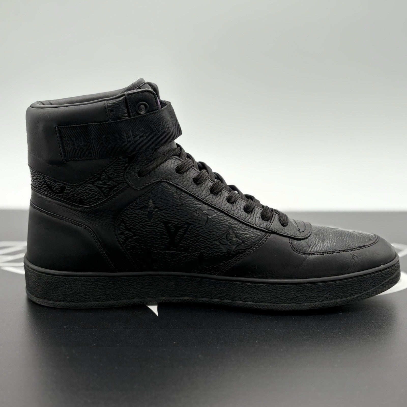 Size 7.5 LV (8.5-9 US) - Louis Vuitton Rivoli High Top ' Black ' | SUPER CLEAN!
