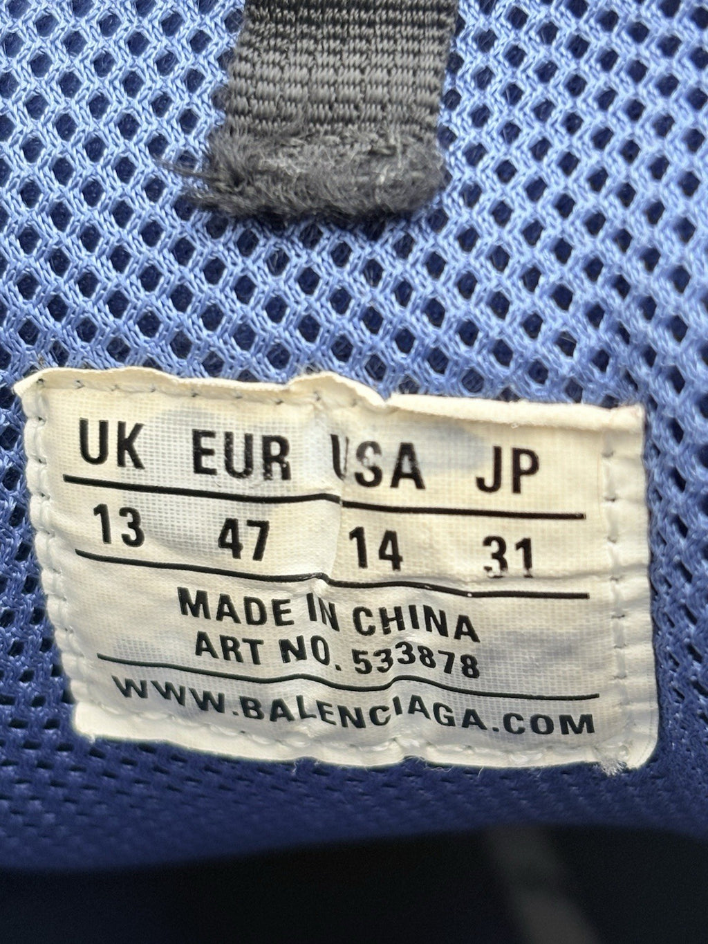 Size 47 (14 US) - Balenciaga Triple S ' Cool Blue Grey '