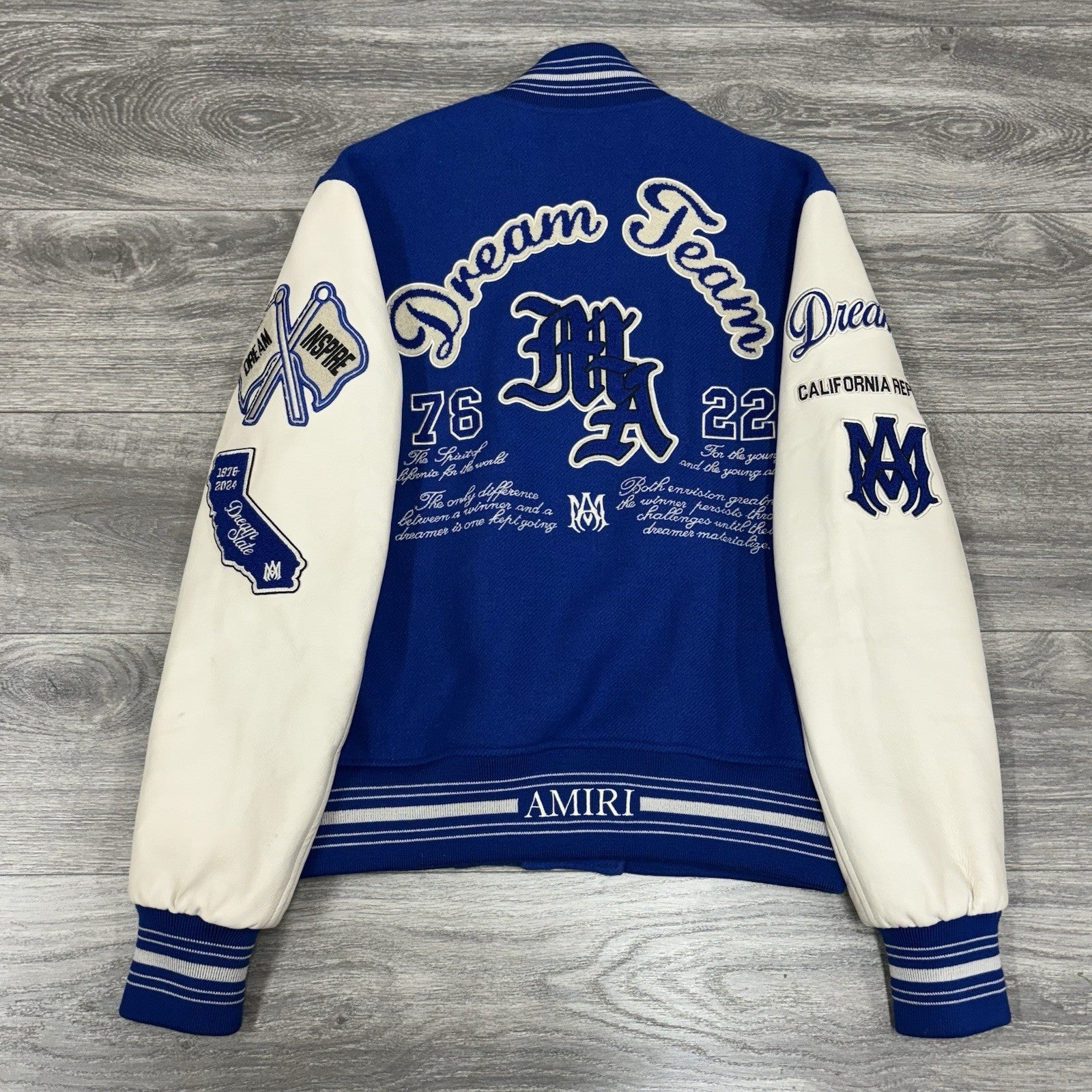 Size Large - Amiri Dream Team Varsity Jacket ' Blue ' | WORN 3x | 100% AUTHENTIC