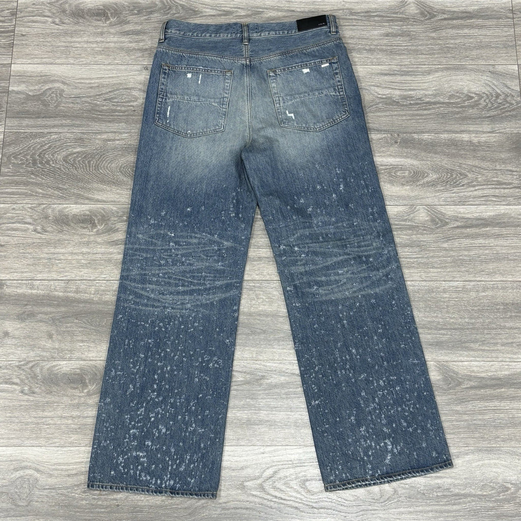 Size 34 - Amiri Shotgunned Distressed Baggy Jeans ' Indigo ' | SUPER CLEAN!