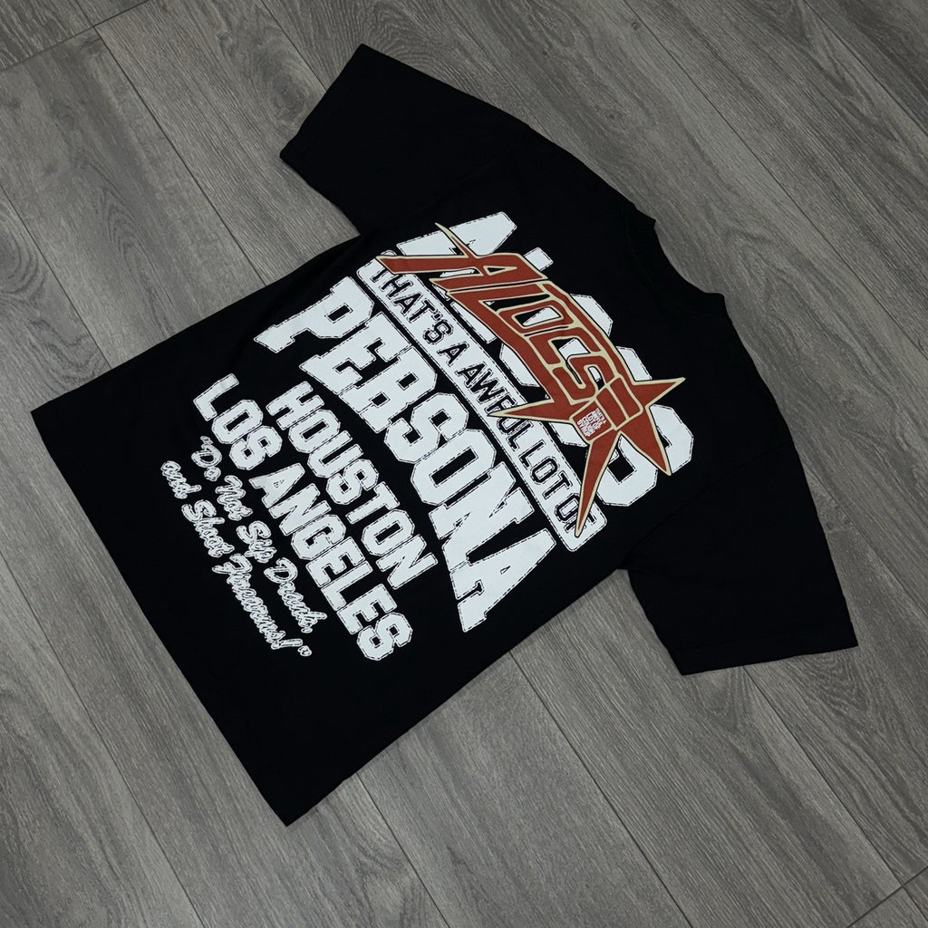 Size XL - That’s A Awful Lot Of Cough Syrup X Persona T-Shirt ' Black ' | NEW!