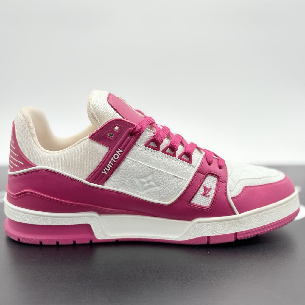 Size 10 LV (11-11.5 US) - Louis Vuitton Trainer ' White Pink ' | EXCELLENT COND!
