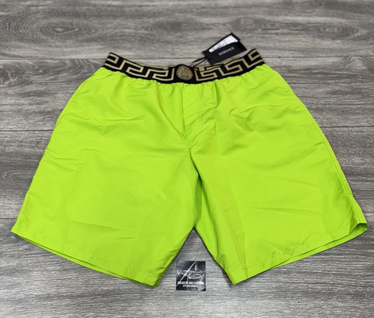 Size 4 - Versace Greca Border Boardshorts ' Green ' | NEW!