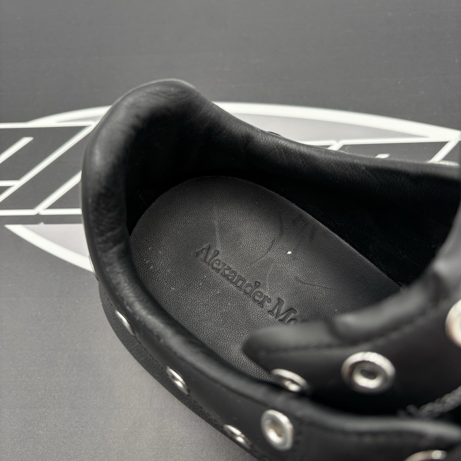 Size 43.5 (10.5 US) Alexander McQueen ' Black Silver Eyelets ' | GREAT COND!