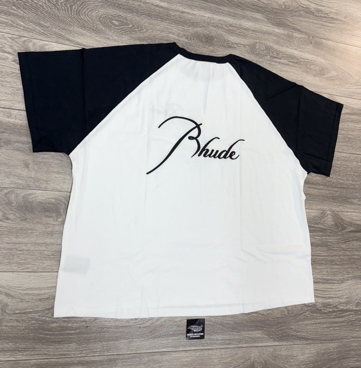 Size Small - Rhude Logo Embroidered Cotton T-Shirt ' Vintage Black ' | NEW!