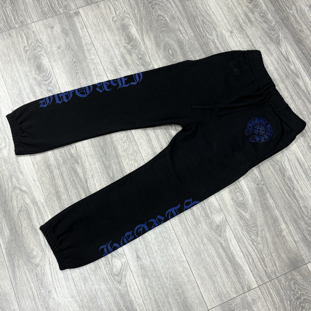 Size Small - Chrome Hearts Horseshoe Logo Sweatpants ' Blue Black ' | NEW!