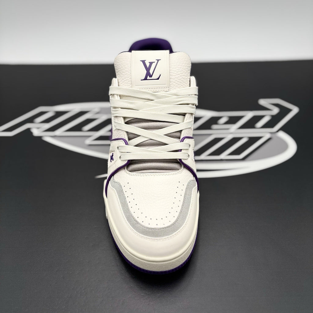Size 7.5 LV (8.5-9 US) - Louis Vuitton Trainer ' White, Purple ' | WORN ONCE!