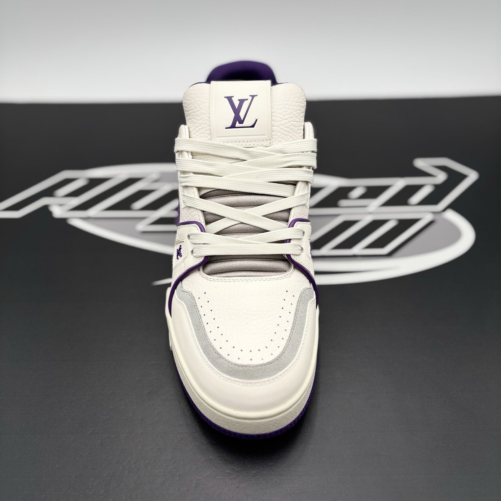 Size 7.5 LV (8.5-9 US) - Louis Vuitton Trainer ' White, Purple ' | WORN ONCE!