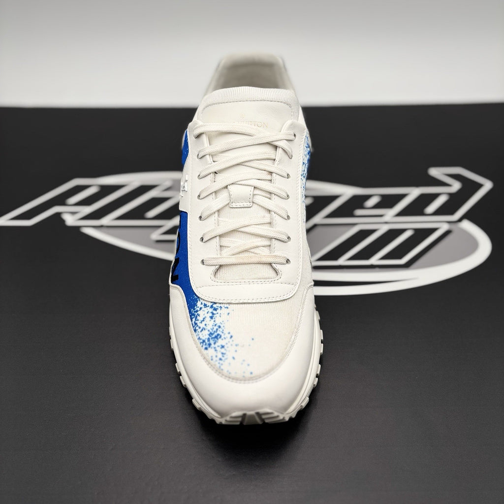Size 9.5 LV (10-10.5 US) Louis Vuitton Run Away Sneaker ' White, Blue ' | GREAT!