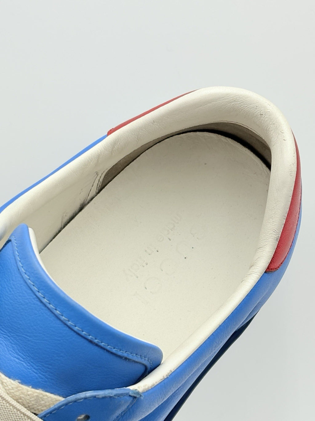 Size 7 G (7.5 US) - Gucci Ace Stripe Leather ' Blue ' | GOOD CONDITION!