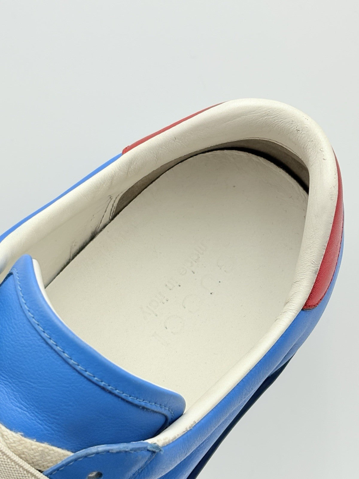 Size 7 G (7.5 US) - Gucci Ace Stripe Leather ' Blue ' | GOOD CONDITION!