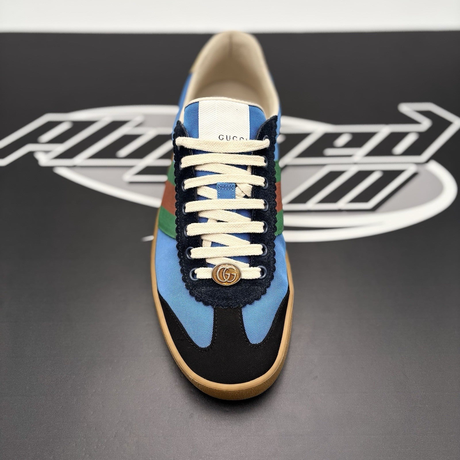 Size 8 G (8.5 US) - Gucci Web Accent Nylon ‘ Blue ‘  | GOOD CONDITION!