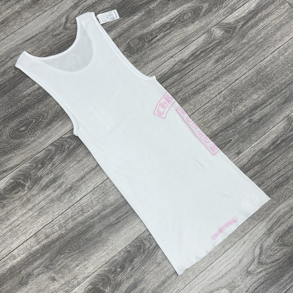 Size Large - Chrome Hearts T Bar Tank Top ' White Pink ' BRAND NEW!