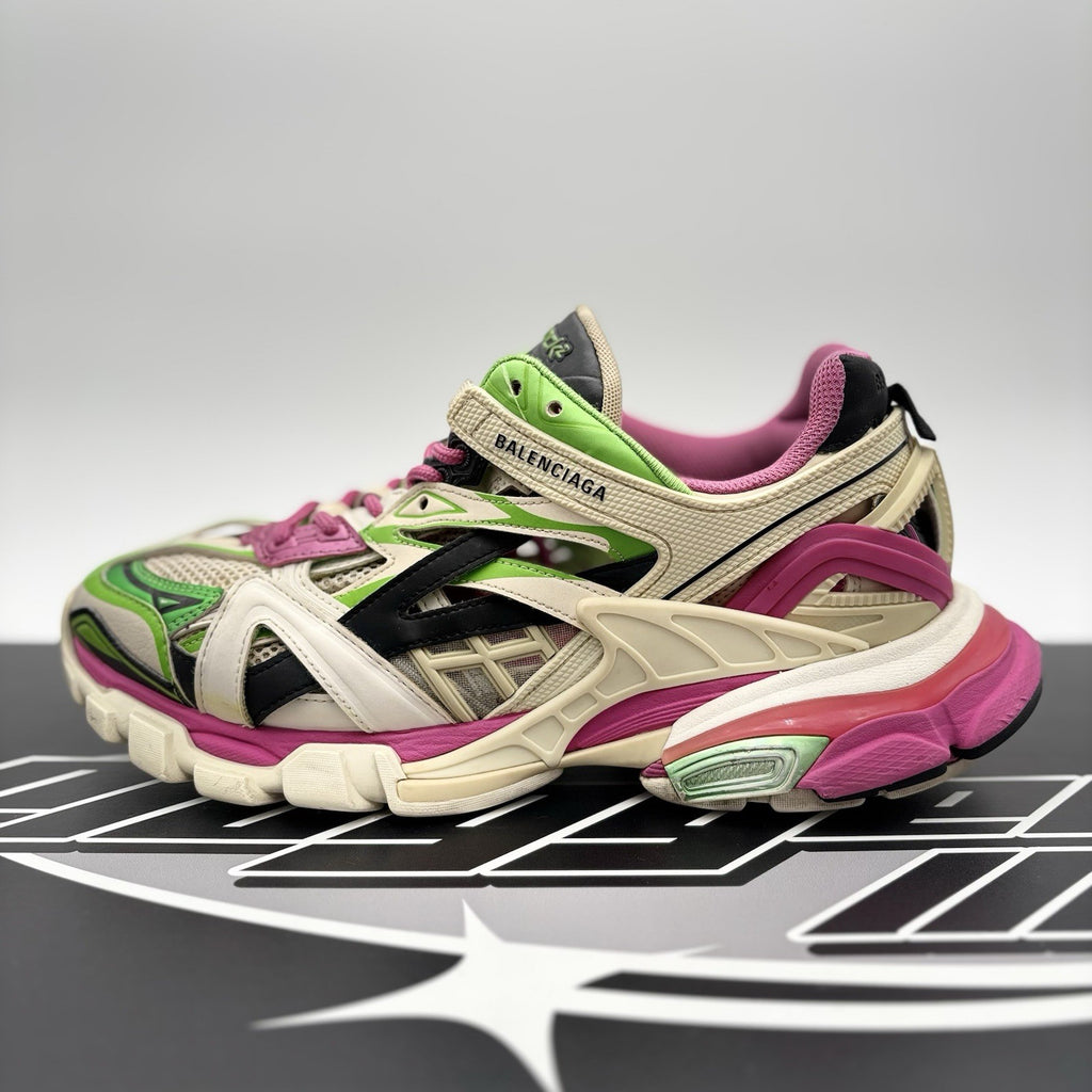 Size 41 (8 US) - Balenciaga Track 2 Trainer ' White, Purple, Green ' | GOOD!