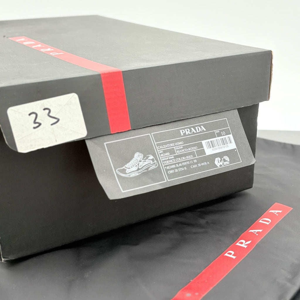 Size 10 UK (11 US) Prada Americas Cup ' Black White Red ' | SUPER CLEAN!