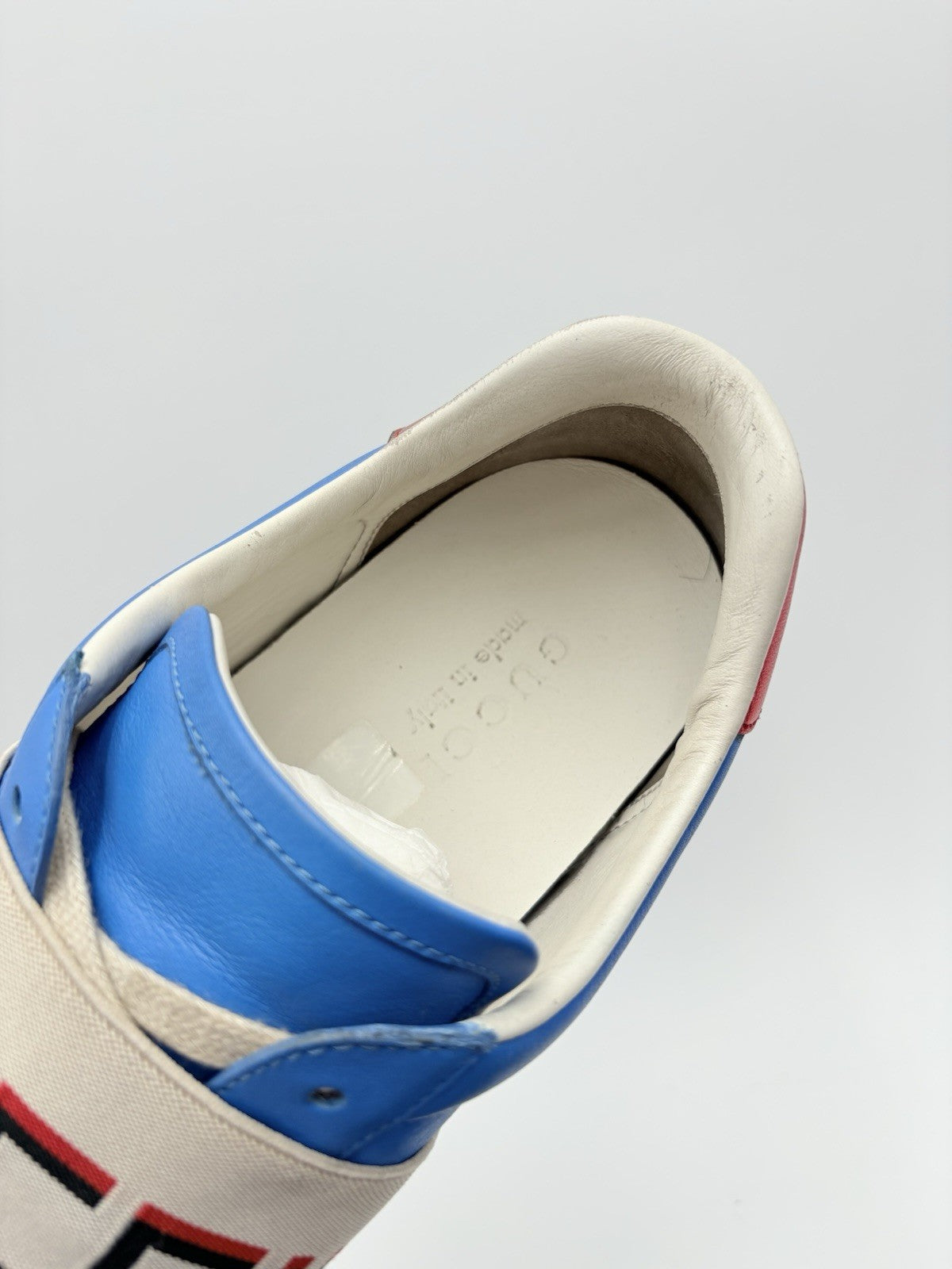 Size 7 G (7.5 US) - Gucci Ace Stripe Leather ' Blue ' | GOOD CONDITION!