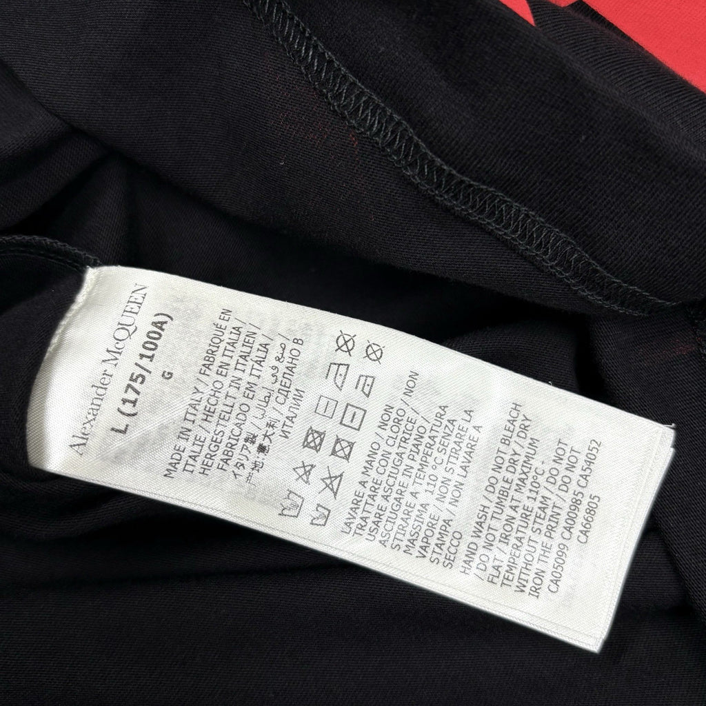 Size L - Alexander McQueen Printed Logo Long Sleeve Shirt ' Black Red ' | NEW!