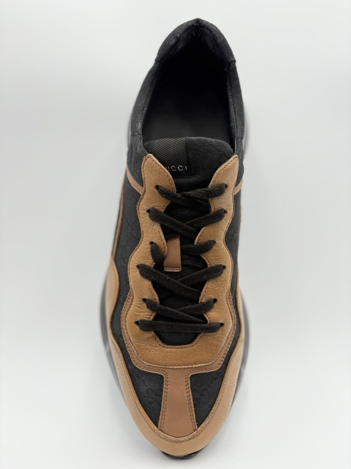 Size 12 G (12.5 US) Gucci Rhyton GG Supreme ' Black Khaki Beige ' | GREAT COND!