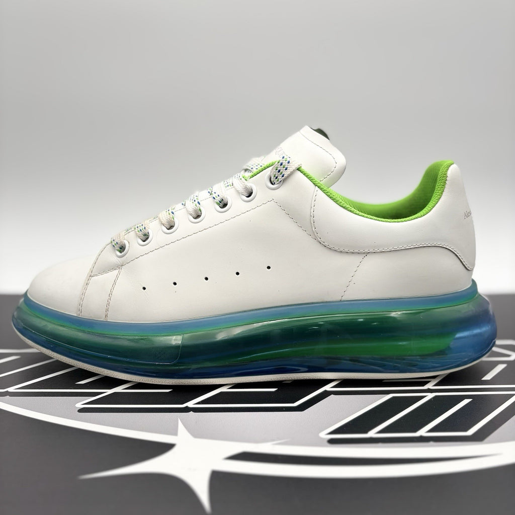 Size 45 (12 US) Alexander McQueen ' Transparent Sole White, Lime '