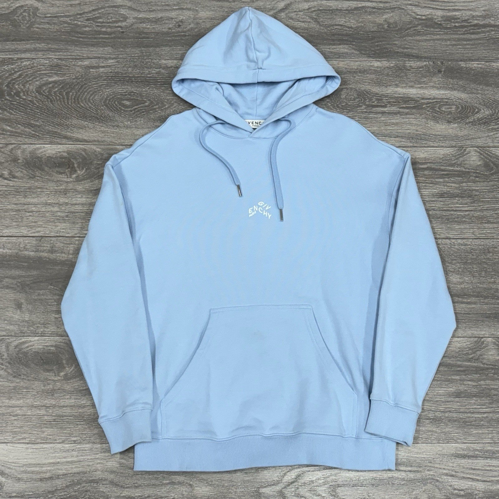 Size S - Givenchy Refracted Embroidered Hoodie ' Baby Blue ' | GREAT CONDITION!