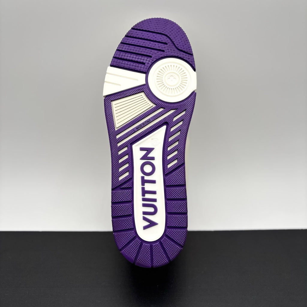 Size 7.5 LV (8.5-9 US) - Louis Vuitton Trainer ' White, Purple ' | WORN ONCE!