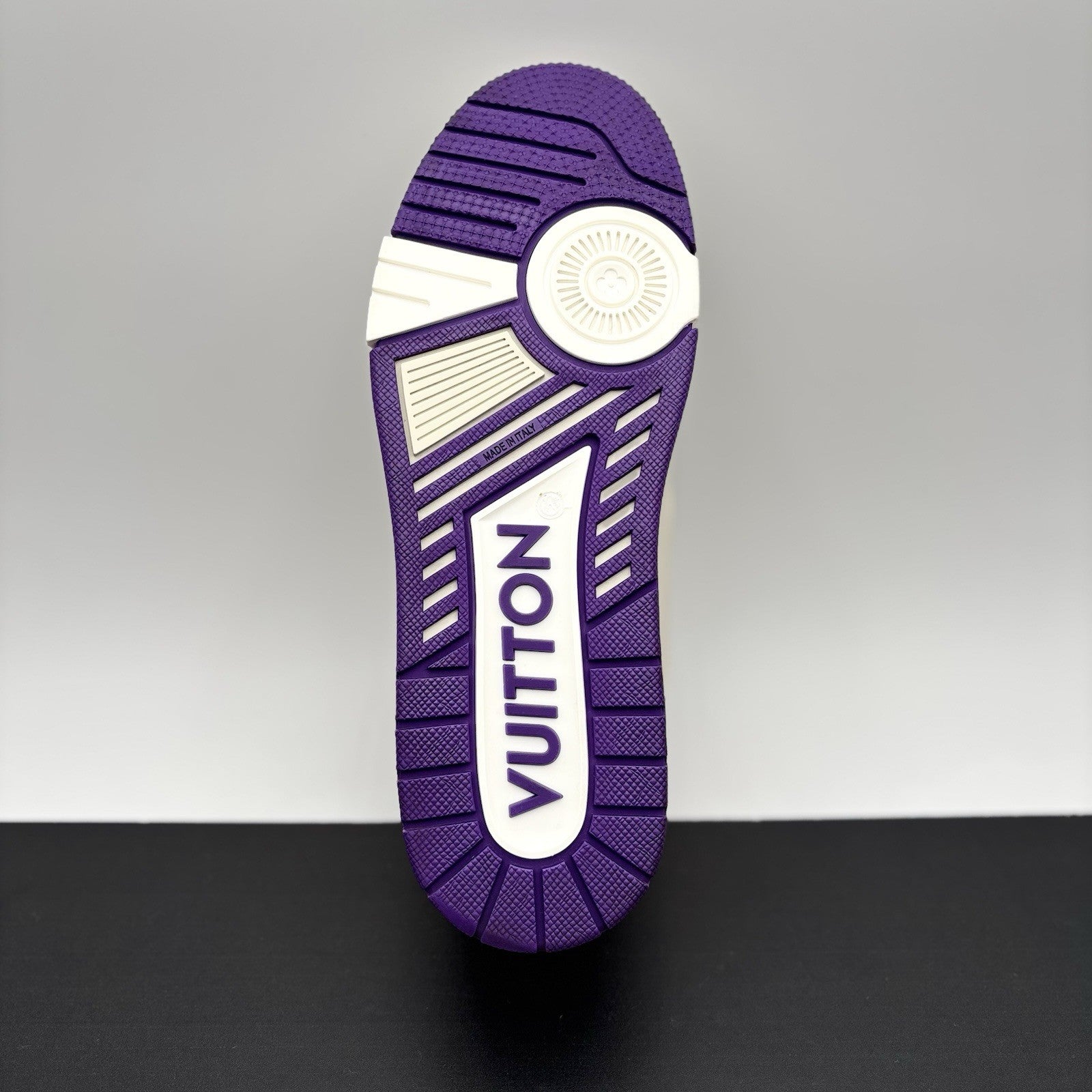 Size 7.5 LV (8.5-9 US) - Louis Vuitton Trainer ' White, Purple ' | WORN ONCE!