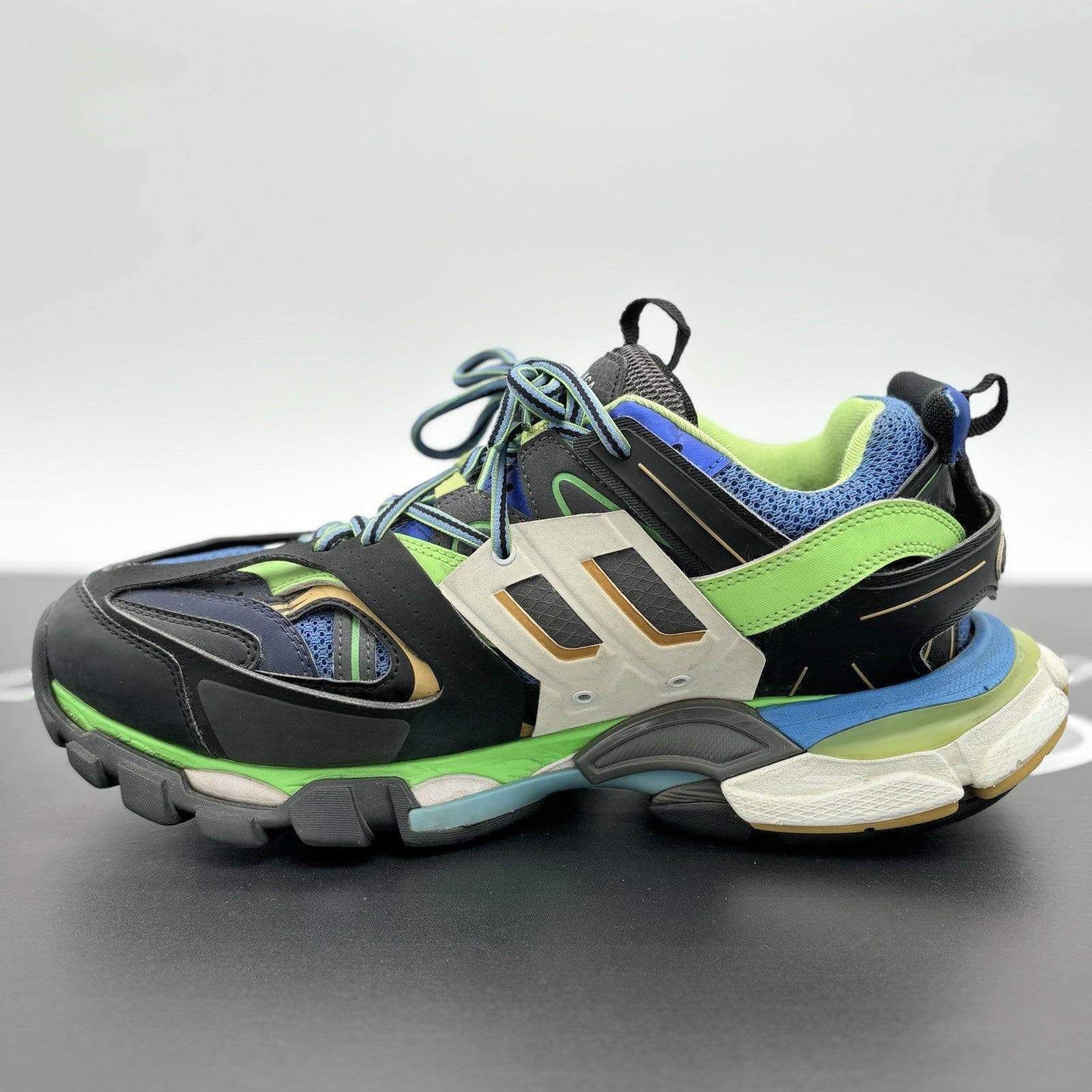 Size 43 (US 10) - Balenciaga Track ' Black Green Blue Gold ' | GOOD CONDITION