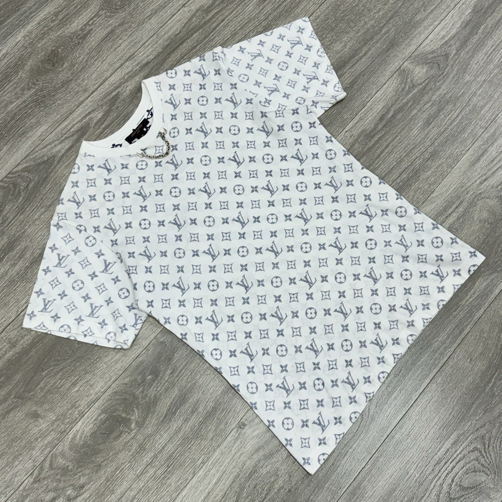 Size M - Louis Vuitton Monogram Printed With Chain ' White Blue ' | SUPER CLEAN!