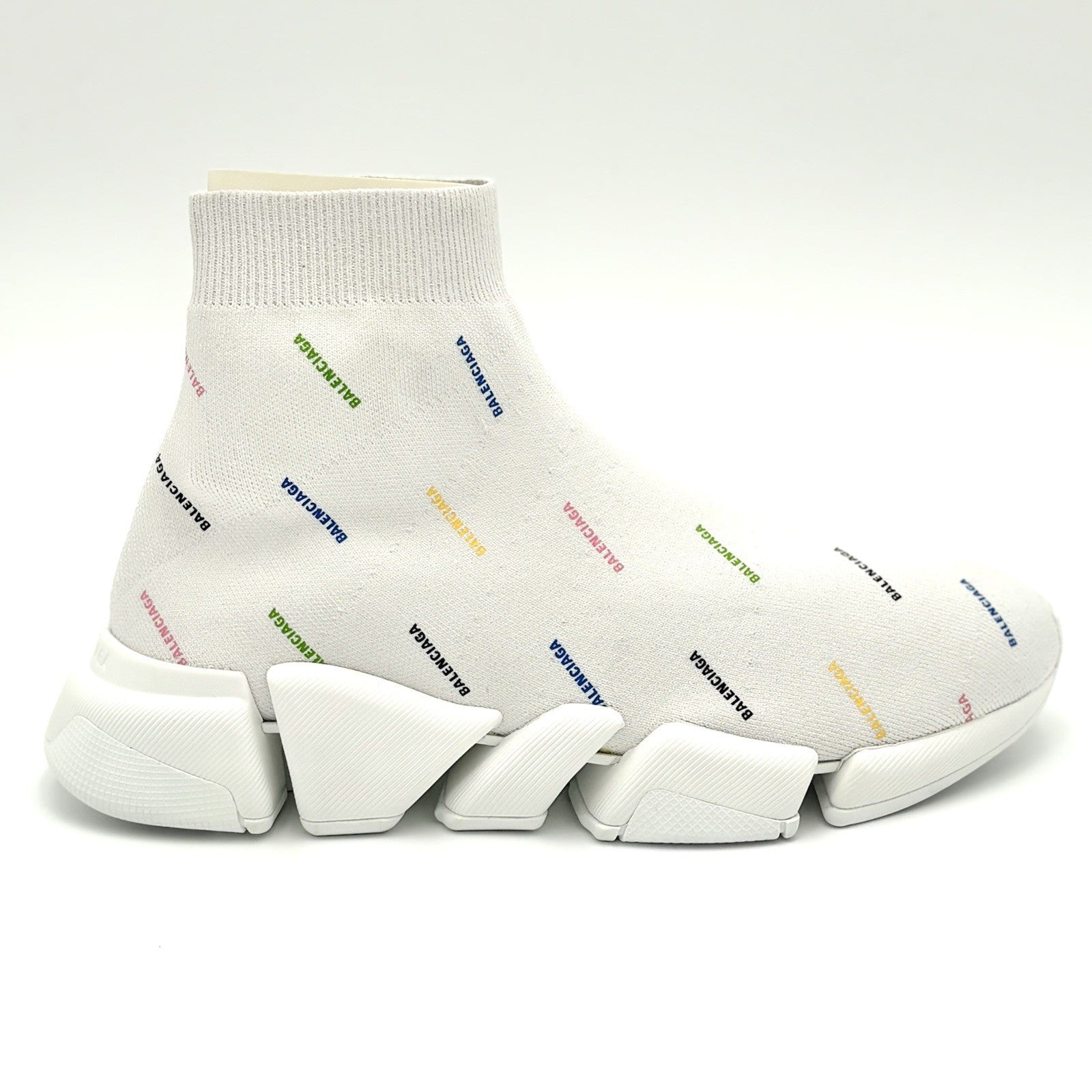 Size 39 (6 US) - Balenciaga Speed Trainer Allover Logo ' White ' | BRAND NEW!
