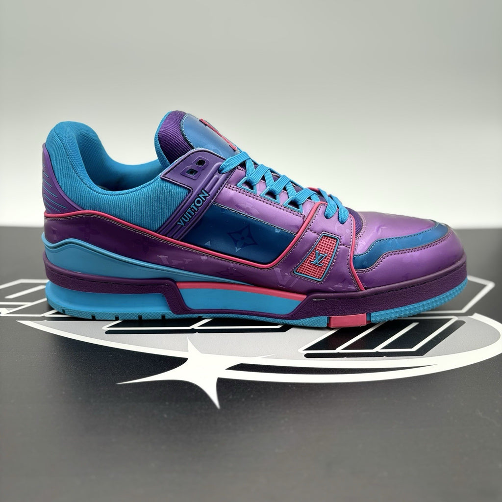 Size 11 LV (12-12.5 US) Louis Vuitton Trainer 'Purple Teal Metallic' GREAT COND!