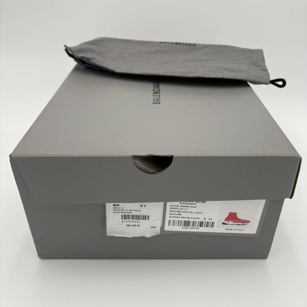 Size 41 (8 US) - Balenciaga Speed 2.0 ' All Over Logo Intense Red ' | BRAND NEW!