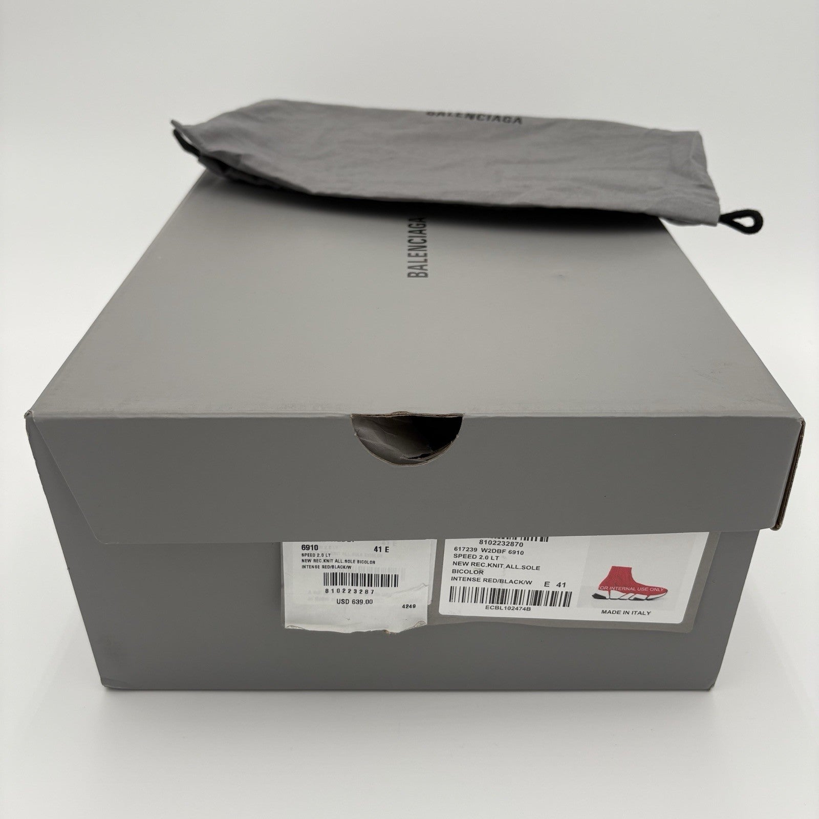 Size 41 (8 US) - Balenciaga Speed 2.0 ' All Over Logo Intense Red ' | BRAND NEW!