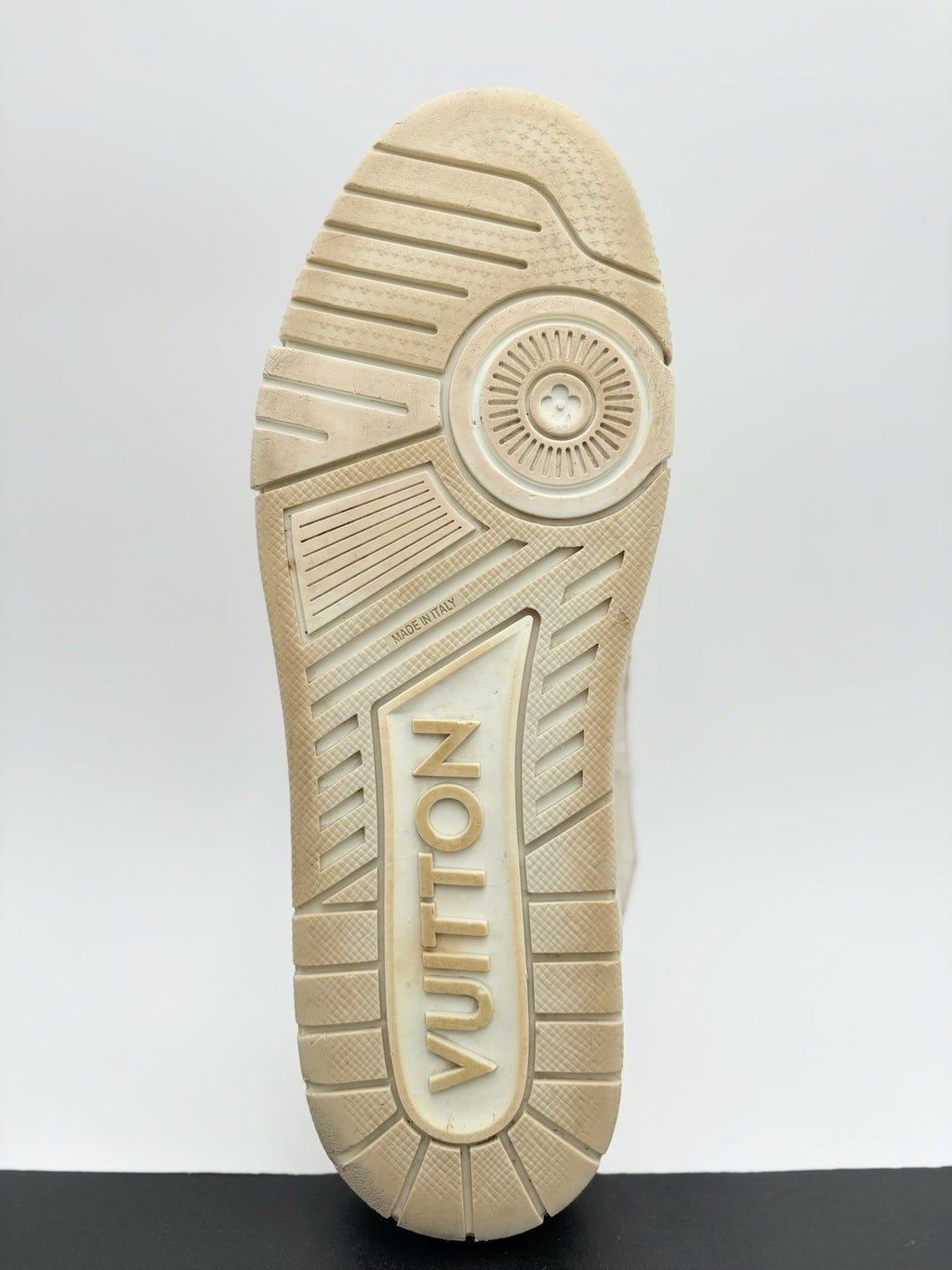 Size 9 LV (10-10.5 US) Louis Vuitton Trainer Denim ' Beige White ' | GOOD COND!