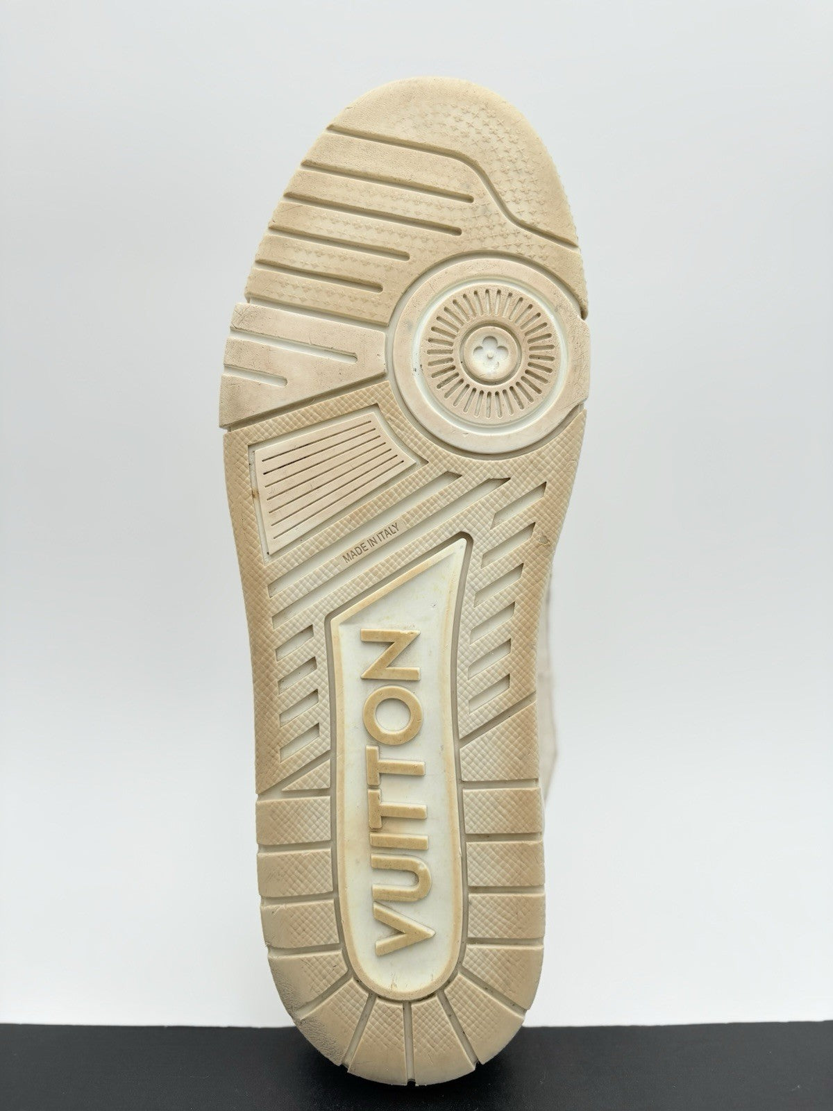 Size 9 LV (10-10.5 US) Louis Vuitton Trainer Denim ' Beige White ' | GOOD COND!