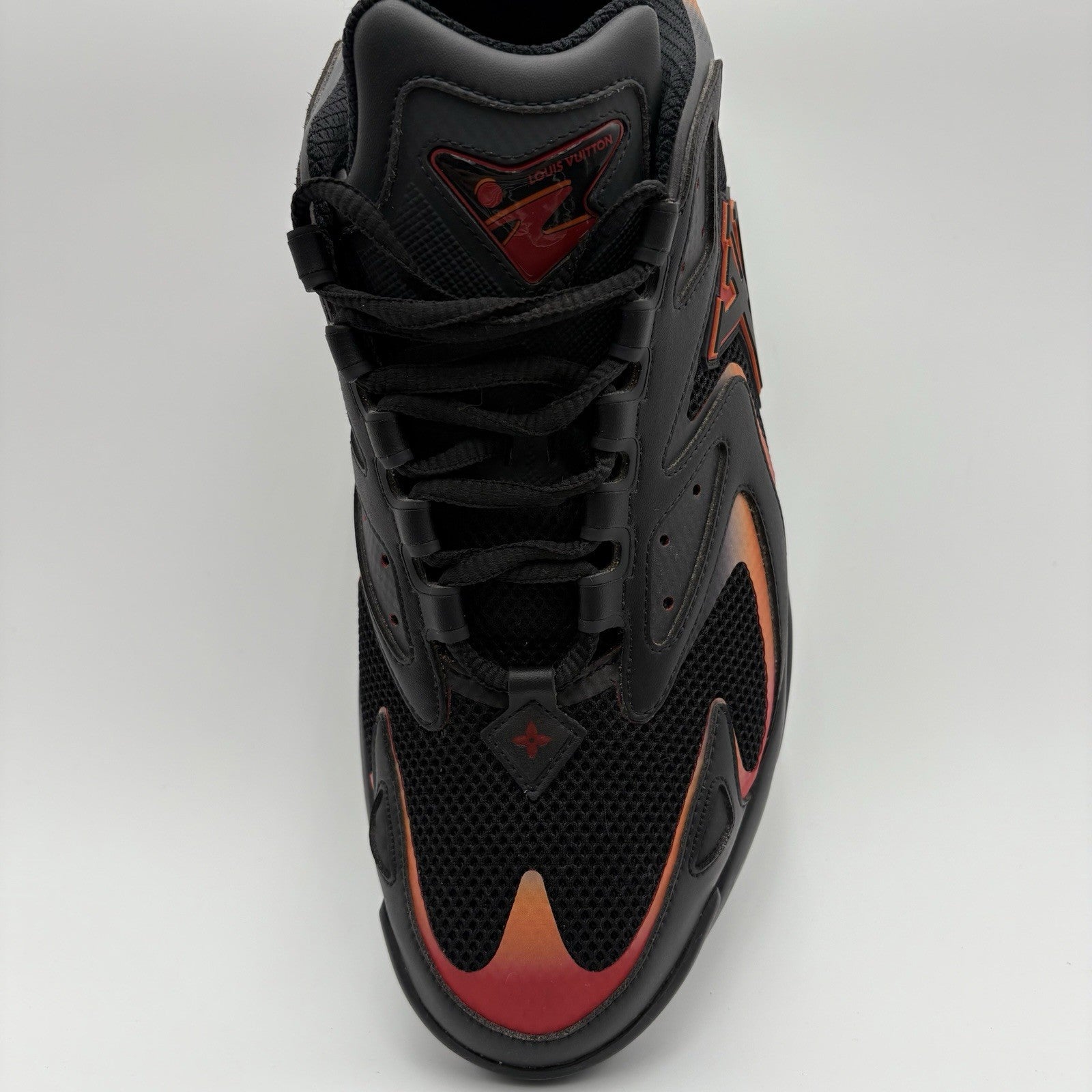 Size 12 LV (13-13:5 US) Louis Vuitton Tactic Runner ' Black Orange Red ' | CLEAN