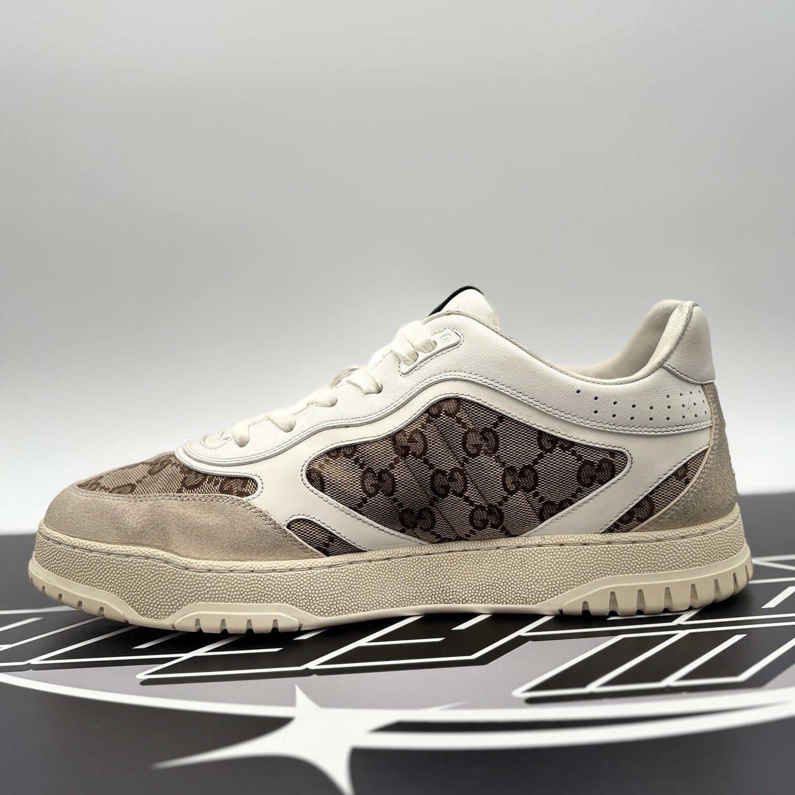 Size 11 G (12 US) - Gucci Re-Web Sneakers GG ‘ White, Beige ‘ | GOOD CONDITION!