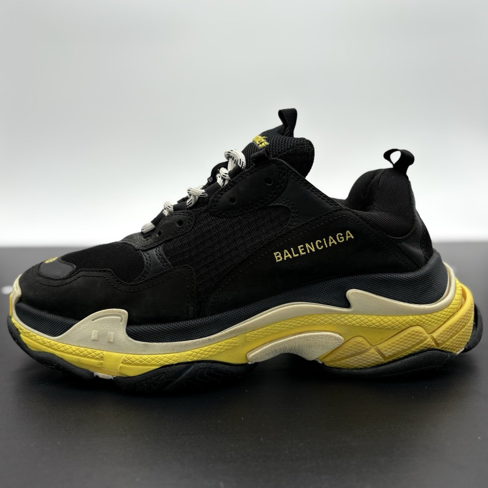 Size 43 (10 US) - Balenciaga Triple S ' Black Yellow ' | GREAT CONDITION!