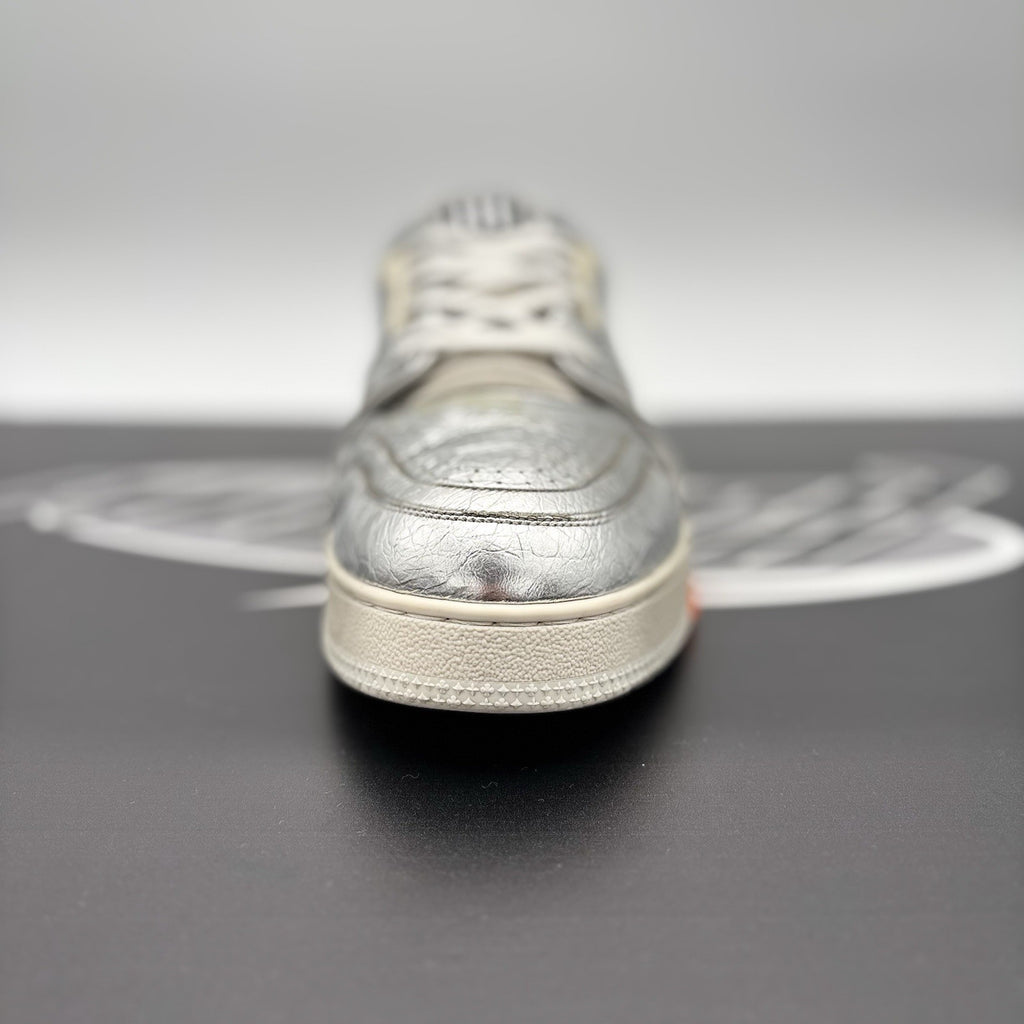 Size 10 LV (11-11.5 US) - Louis Vuitton Trainer Low ' Metallic Silver Orange '