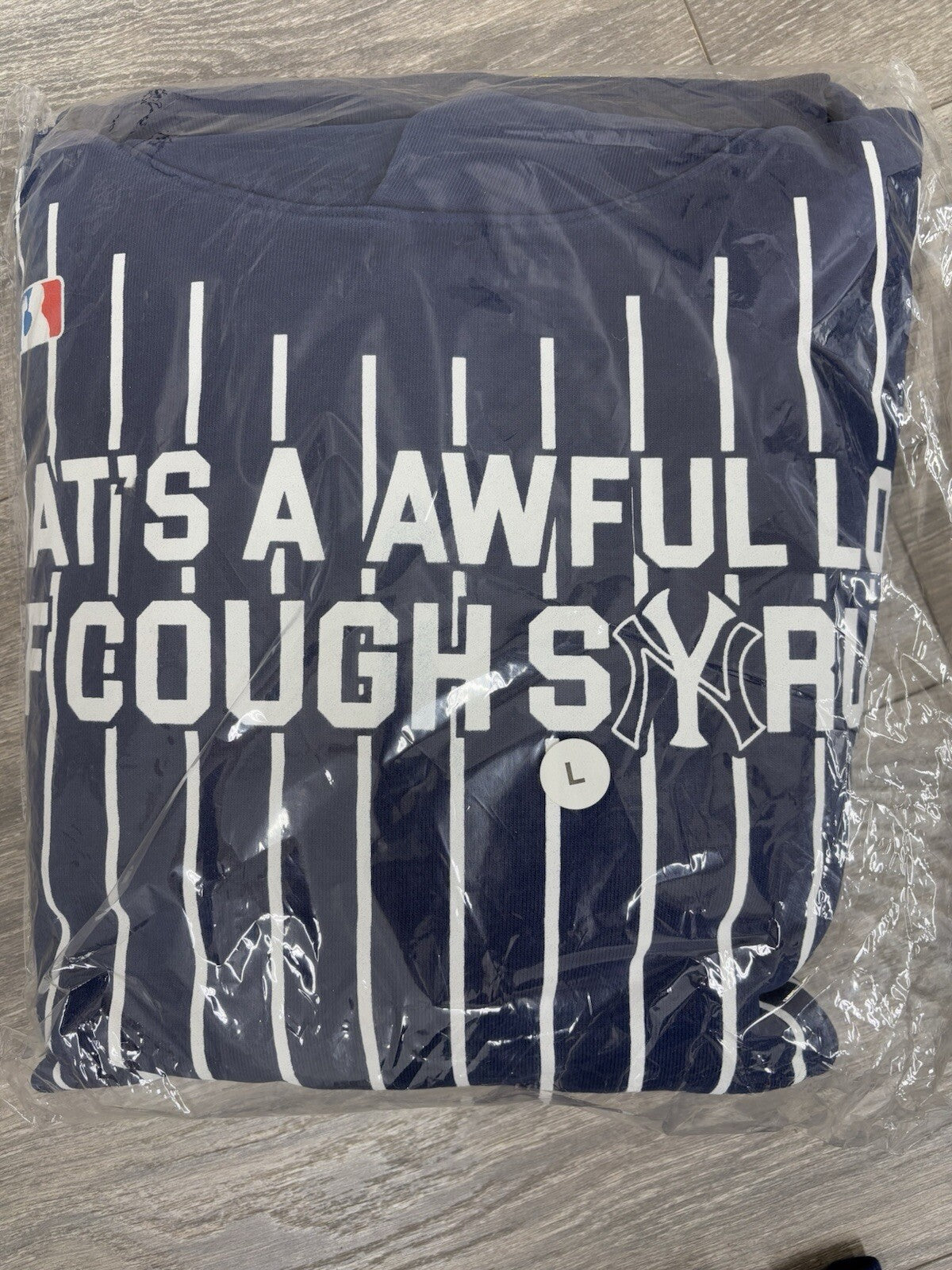 Size S - Thats A Awful Lot Of Cough Syrup Hoodie Yankees Edition ' Navy ' | NEW!