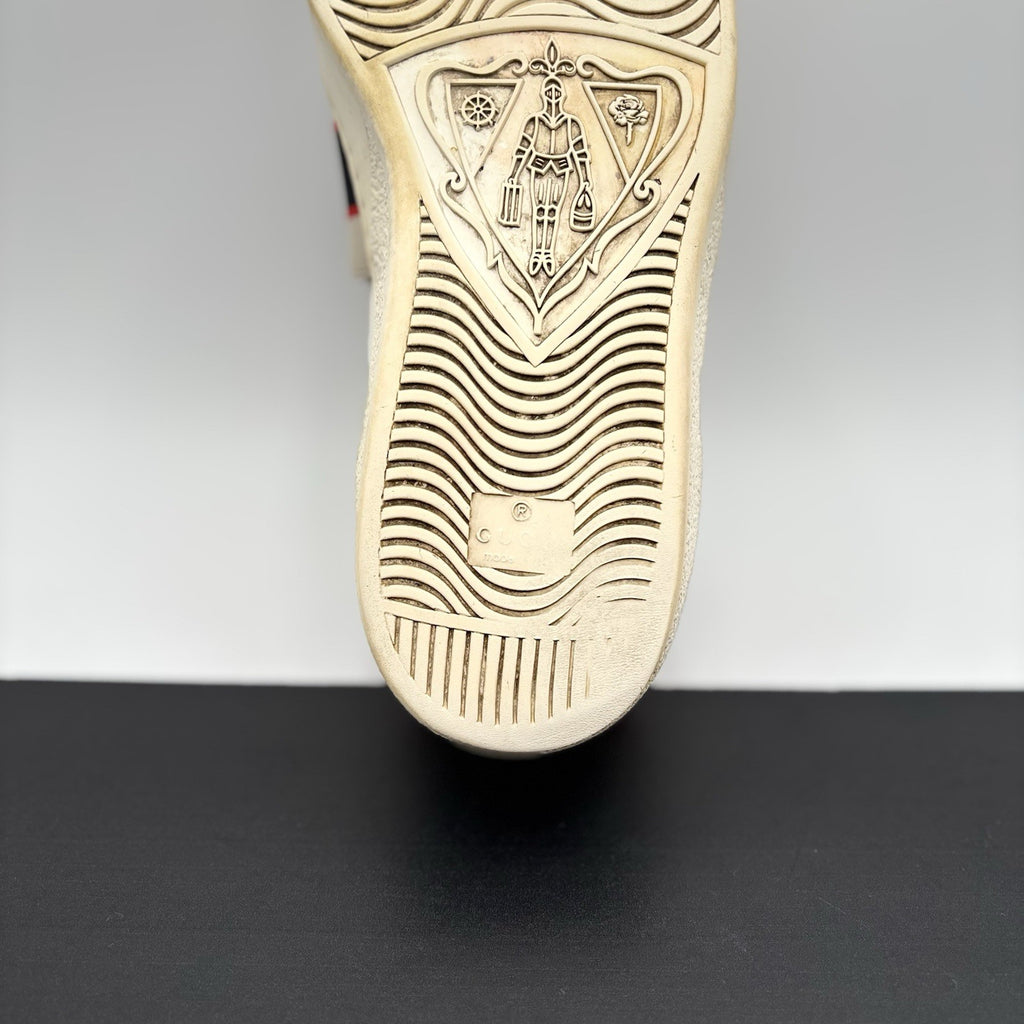 Size 9 G (9.5 US) - Gucci Ace Leather  With Strap ' White '
