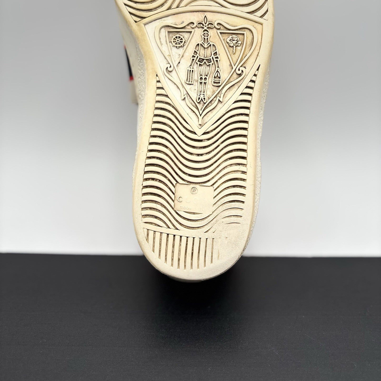 Size 9 G (9.5 US) - Gucci Ace Leather  With Strap ' White '